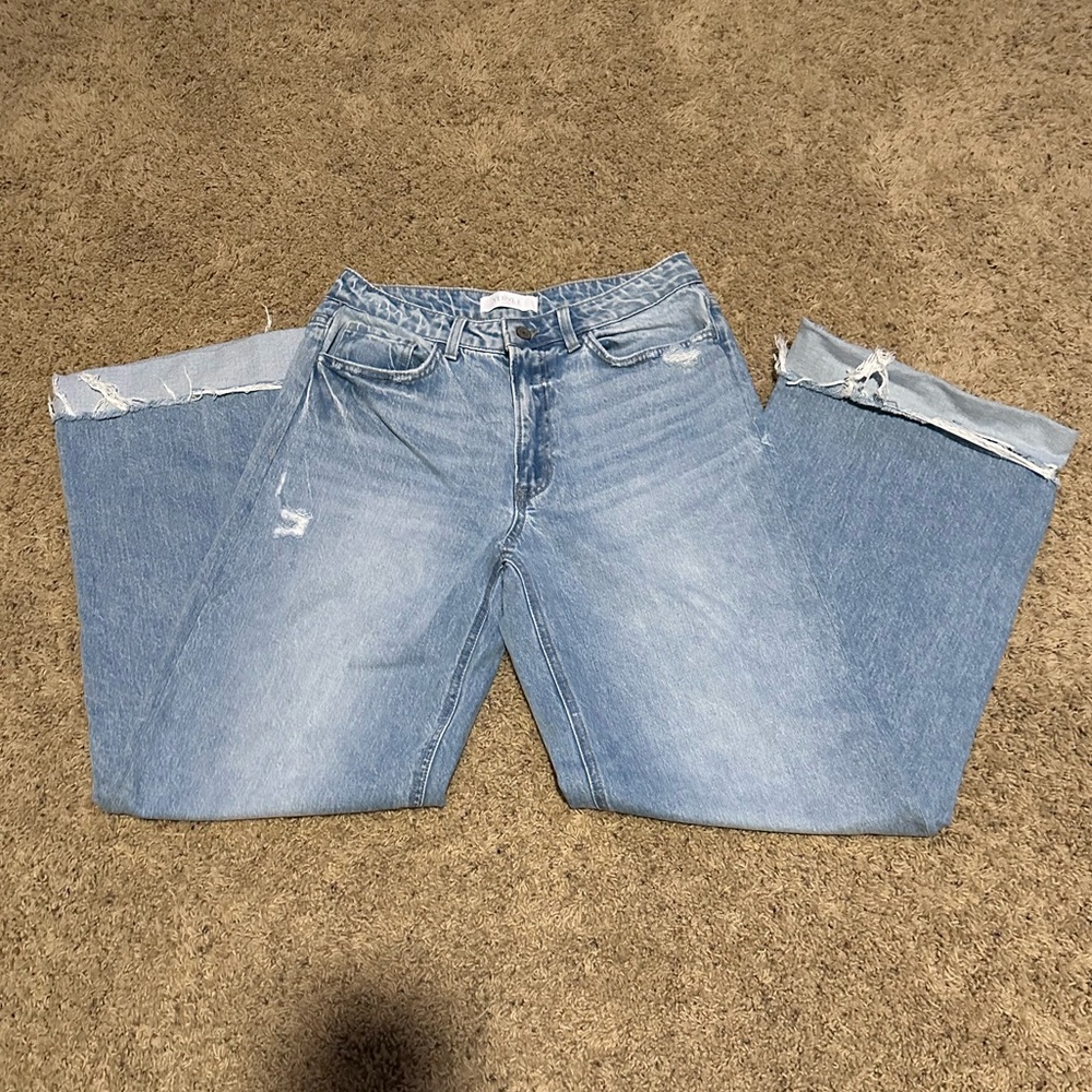 Light Blue Distressed Flare Jeans